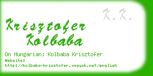 krisztofer kolbaba business card